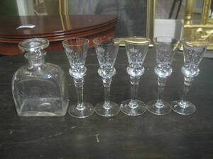 Karaff, 5 snapsglas