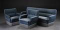 Sofa samt et par lænestole, petroleumsblåt plyds, 1970erne 3