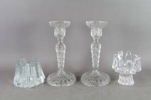 Ljuslyktor 2 st och ljusstakar 2 st i glas