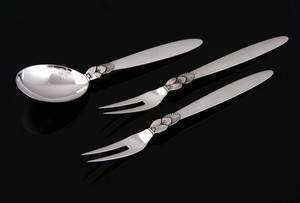 Georg Jensen. Kaktus tre serveringsdele af sterlingsølv 3