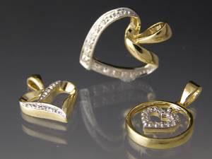 Hjerte vedhæng med diamanter 3