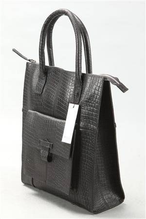Still Leather Goods. Net i sort præget læder