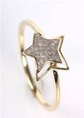 Brillantring, 9 kt. guld, ca. 0,06 ct.