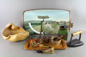 Vrilskål, tråg, kaffekvarn mm