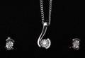 Smykkesæt af sterlingsølv prydet med diamanter 0,09 ct. 3