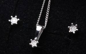 Smykkesæt af sterlingsølv prydet med diamanter 0,03 ct. 3