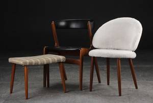 Dansk møbeldesign. To stole samt skammel 3