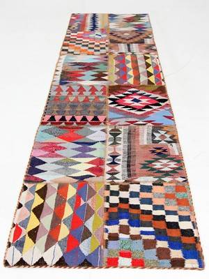 Matta, Patchwork kelim, 307x82 cm