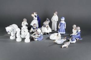 Samling figurer, porcelæn. Kgl.P. og BG 17