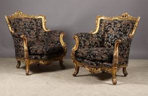 Par bergerer, forgyldt træ 2