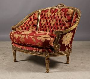 Lille sofa, forgyldt træ