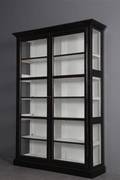Vitrineskab, sort antikbemaling