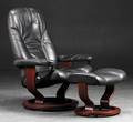 Stressless hvilestol med skammel. Sort skind 2