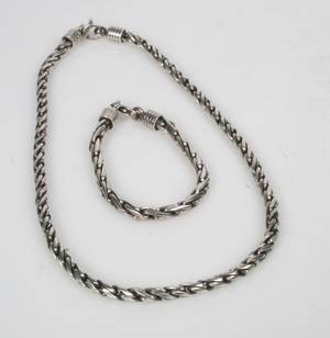 Sølvkæde og armlænke, stemplet 925, to dele 2