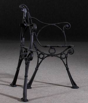 Gavlar till trädgårdssoffa, gjutjärn, svartmålade 