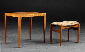 Haslev Møbelfabrik mm. Lampebord samt skammel 2