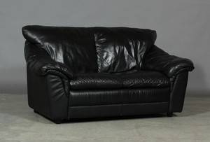 To-pers. sofa, sort læder