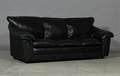 Tre-pers. sofa, sort læder