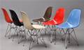 Charles Eames. Sæt på seks skalstole, model DSR glasfiber - Multicolor 6 