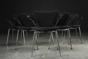 Arne Jacobsen. Seks armstole Syveren, model 3207 6