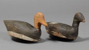 Lokkeænder af bemalet træ, 1900-tallet. 2