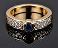 Safir- og brillantring