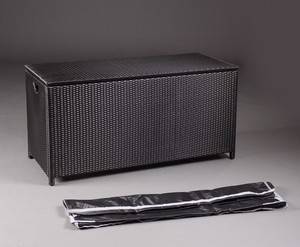 Hyndeboks af sort polyrattan