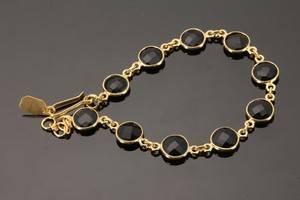 Smykkesæt af forgyldt sterlingsølv med onyx 3