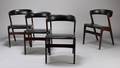 Dansk møbelproducent. Spisestole, mørkbejdset træ 4