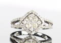 Brillantring, 14 kt hvidguld. Diamanter ca. 1.00 ct.