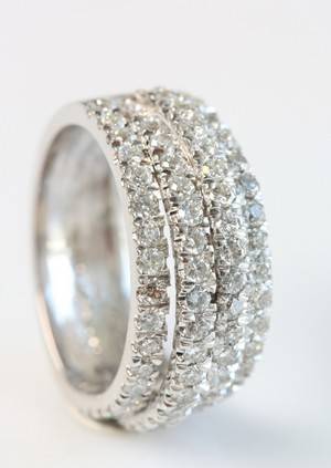 Brillantring, 14 kt rhodineret guld, ca. 1.80 ct.
