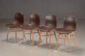 Rune Krøjgaard  Knut Bendik Humlevik for NORR11. Fire stole model Langue Original Dining Chair, massiv bøg og plast betrukket med læder 4