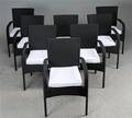 Otte armstole, sort polyrattan, aluminium stel 8