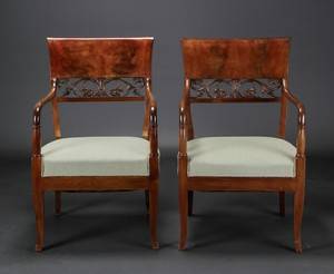 Par lænestole af mahogni i senempire stil 2