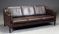 Stouby. Tre-pers. sofa, brunt læder