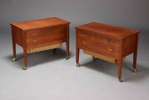 Dansk møbelproducent. Par sybord, teaktræ 2