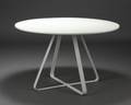 Rundt bord med galvaniseret hvidlakeret stel - Ø120 cm