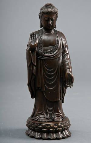 Bronzefigur af buddha