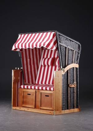 Strandkurv, model Hornbæk rødhvid stribet