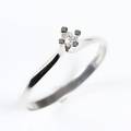 Solitarering, 14 kt hvidguld, brillant 0.05 ct