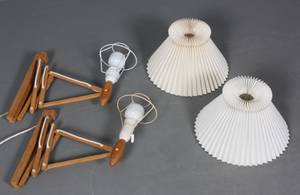 Erik Hansen for Le Klint Par sakselamper i eg, lille model med skærme 4