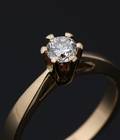 Billant solitairering af 14 kt. guld på ca. 0.45 ct