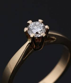 Billant solitairering af 14 kt. guld på ca. 0.45 ct