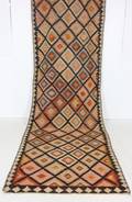Orientalisk flatvävd matta, Harsin kelim, 422x138 cm