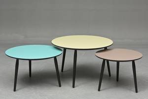 düb. Indskudborde, sort eg. Olivengrøn, turkis og gråbrun laminat. 3