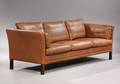 Mogens Hansen. Tre-pers. sofa, læder 