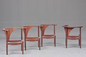 Dansk møbelproducent. Fire stole af teak 4 