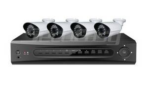Overvågningsanlæg - Sæt med bl.a. 4 kameraer