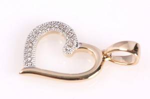 Hjertevedhæng, ca. 0,06 ct.