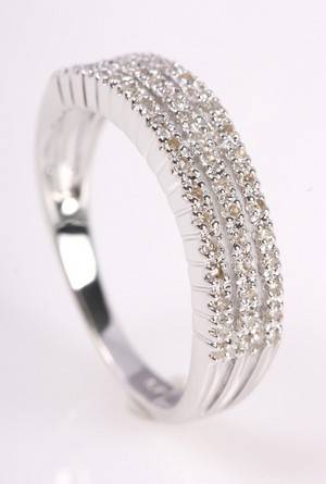 Brillantring, 9 kt rhodineret guld, ca. 0.22 ct